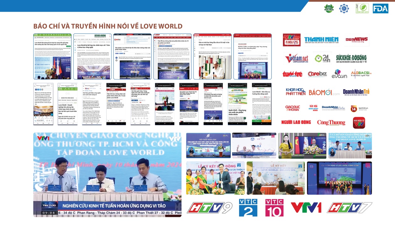 báo chí và đài truyền hình viết về giải pháp chăm sóc sức khỏe của Love World