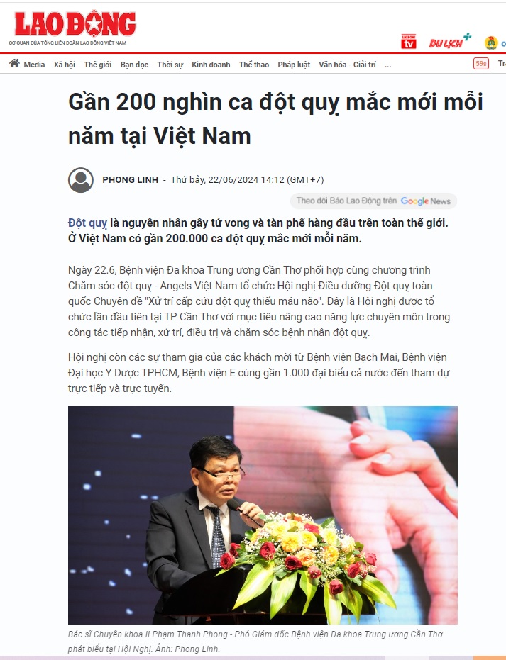 Gần 200,000 ca đột quỵ tại Việt Nam mỗi năm